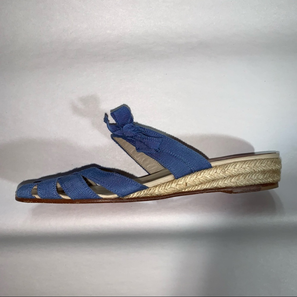 CHRISTIAN LOUBOUTIN size 35 rope wrapped wedge mule ESPADRILLES
